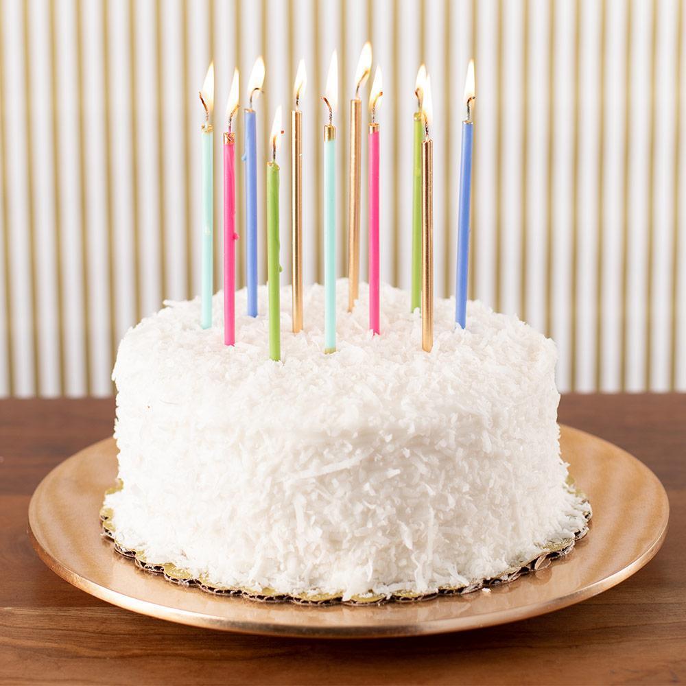 Robin Egg & Gold Birthday Slim Candles